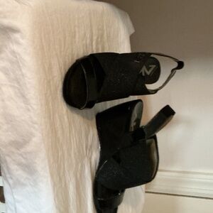 Ann Klein sport  Black Wedge sparkle strap Sandals